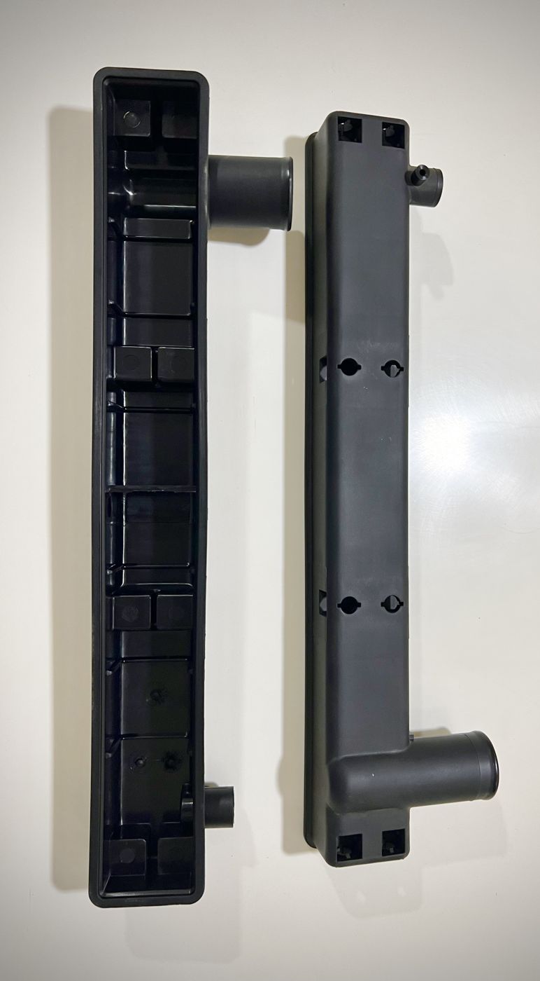Assortment of injection molded tool handles and grips for household cleaning products
